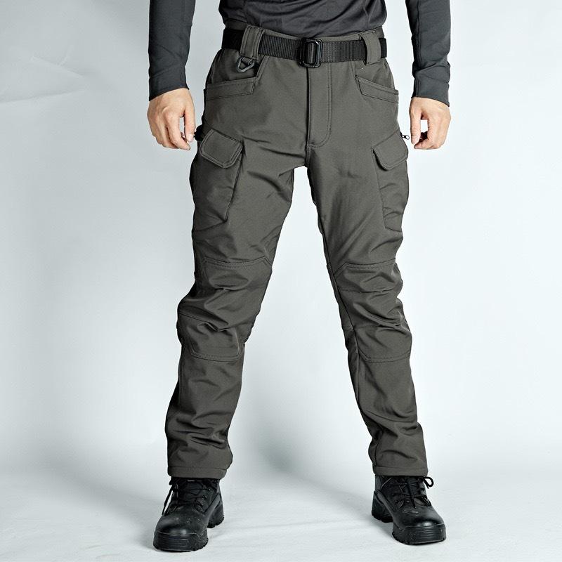 ix7 Men's Fleece-Lined Waterproof Windproof Winter Pants - Warm, Casual Cargo Style for Outdoor Activities