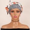 XINRAN Grey Ombre Short Hair Wigs Fluffy Pixie Cut Synthetic Heat Resistant Fiber Wig for Women Cosplay Daily Wear