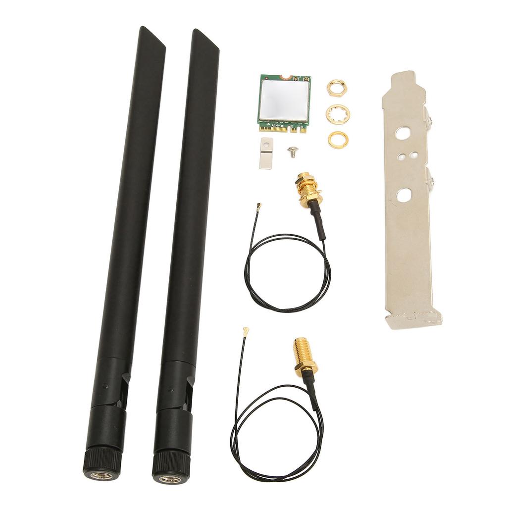 Wireless Card WIFI6E 5374M Gigabit 5G Dual Band NGFF M2 Interface Network Card with Antenna Connecting Cable Single