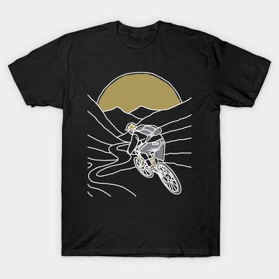 T-shirt Homme Noir Imprimé VTTiste (Couleur foncée) T-shirt en coton imprimé avec papier transfert sans découpe