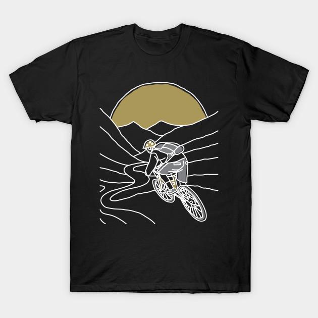 Men Black Print T-shirt Mountain Biker (Dark Color) No-Cut Transfer Paper Print Cotton Tshirt S чёрный