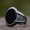 New  Retro Ring Geometric Black Zircon Stone For Anniversary Party Wedding Men's Anels Totem Luxury Jewelry