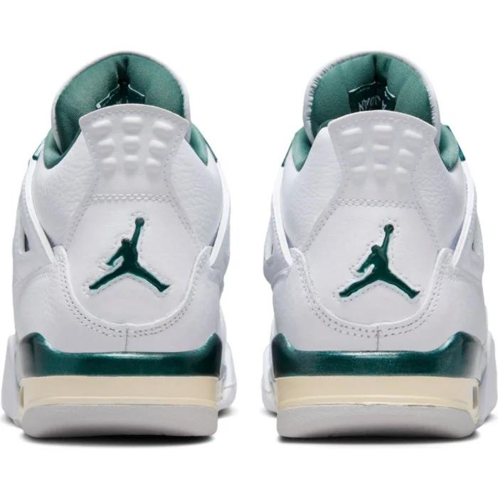 Air Jordan 4 Retro GS Oksitlenmiş Yeşil Çocuk Spor Ayakkabıları Beyaz Nötr Gri FQ8213-103