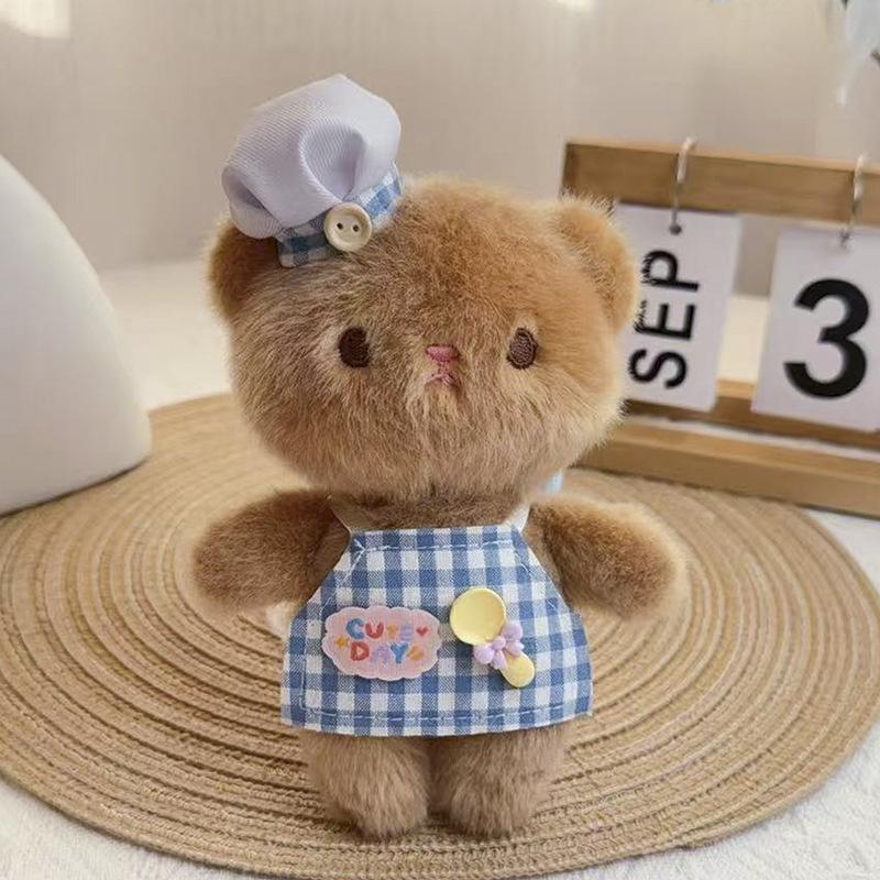 Internet Celebrity Cute Bear Plush Toy Keychain - Cartoon Bag Charm Doll Plaything 15 cm