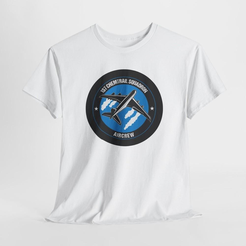 

USAF 1st Chemtrail Squad Aircrew Unisex Heavy Cotton T-shirt Tee, Graphic T-shirt Tee L