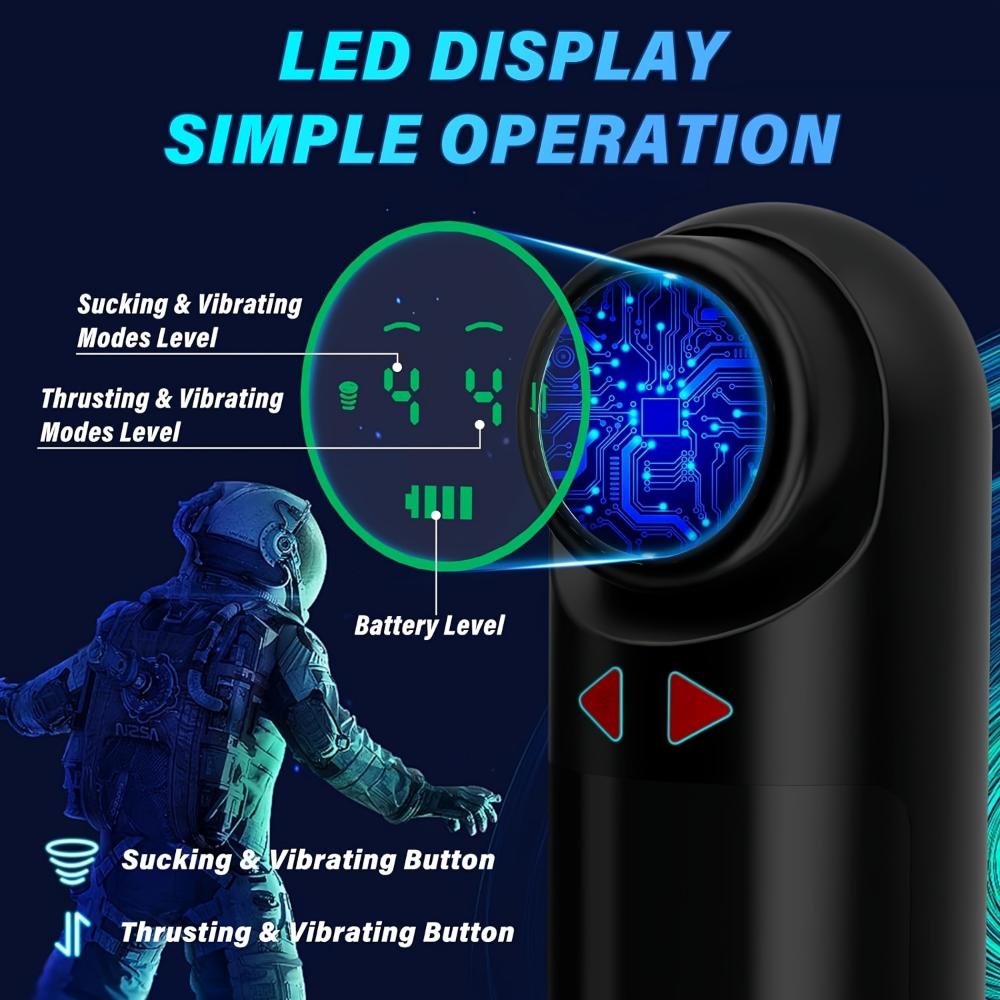 Sex Toys Automatic Male Masturbator - Adult Toys Penis Pump 4 Sucking, Vibration and Thrust Modes Pocket Pussy Vagina Male Stroker