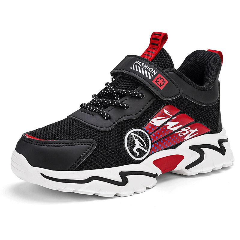 

Детские высокие легкие кроссовки на липучках для учеников начальной школы – всесезонная уличная повседневная обувь 34 красный/чёрный