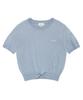 COVERNAT WOMAN Twist Wool Short Sleeve Knit Light Blue