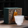 Jade porcelain teacup Kung Fu tea master cup ceramic pure white small water cup household small high-foot tea set teacup gift
