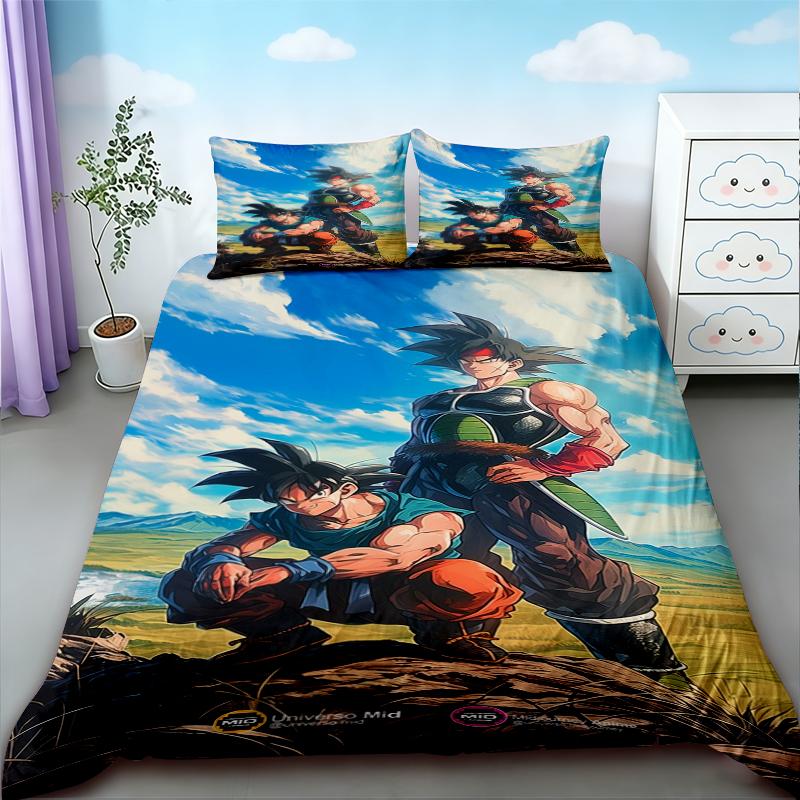 Kids Cartoon Dragon Ball Duvet Cover Goku Bedding Set Soft And Comfortable For Bedroom Decor Queen King Size Gifts