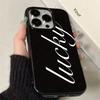 Minimalist English Lucky Pattern Phone Case For iPhone 17 16 Pro Max 15 14 13 12 11 Pro Max 16E 17 Air XR XS 7 8 Plus Soft Cover