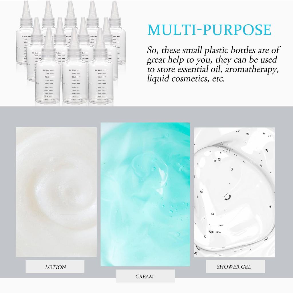 FRCOLOR 50ml Graduated Dropper Bottles, Set of 20, Transparent Dropper Bottles, Lightweight, Portable, for Crafts, Painting, Aromatherapy, etc.