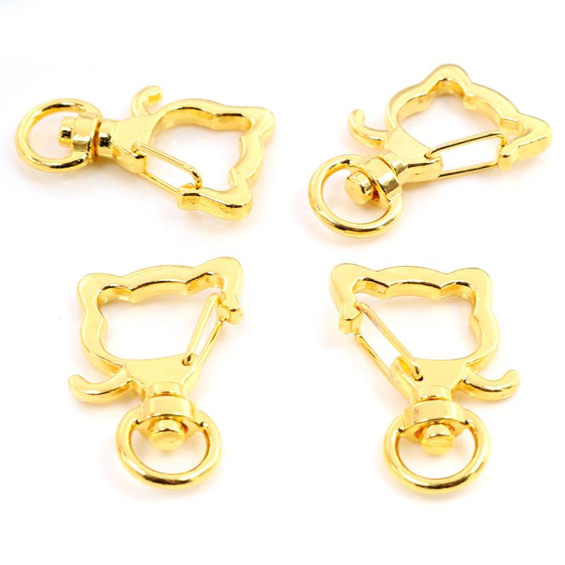 10pcs Cat Heart Snap Hook Trigger Clips Buckles For Keychain Lobster Lobster Clasp Hooks for Key Ring Clasp Jewelry Supplies