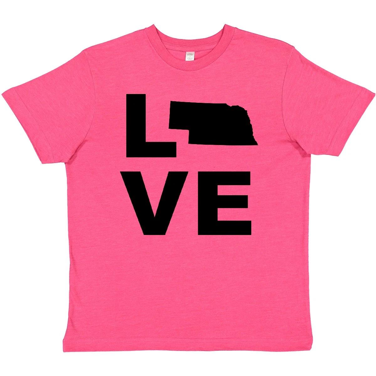 

Inktastic Love Nebraska Youth T-Shirt State Support Tee Kids Children Child Teen 130