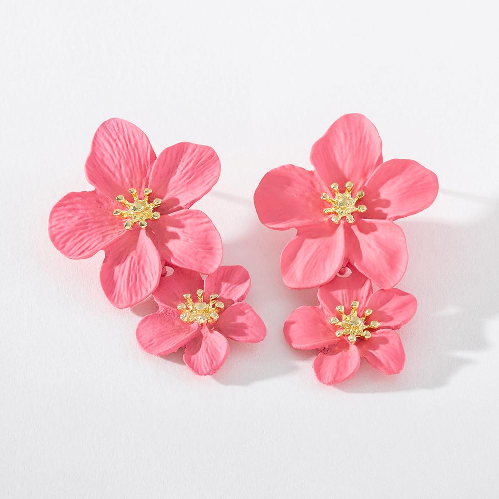 

Женские модные серьги в стиле бохо с длинными кисточками из сплава и цветком, корейские элегантные серьги с растениями, серьги с цветами OG011 розовый