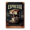 Coffee Bar Tin Sign - "Italian Espresso Machine" Vintage Art, Wall Decoration for Café/Kitchen, Gift for Coffee Aficionados