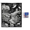 Cozy Warm Throw for Sofa Halloween DIY Coloring Blanket with 24 Markers, Washable Blanket, Color Art Therapy Relaxation Your Own Spooky Pattern