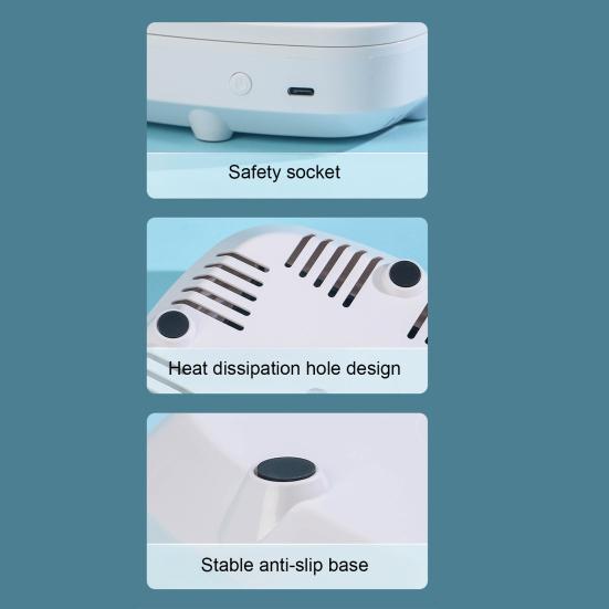 Yousheng USB Mini Nail Vacuum Cleaner Powerful Suction 3200RPM Nail Dust Collector 3 Speed Adjustable Portable Travel Home Salon Nail Vacuum Fan