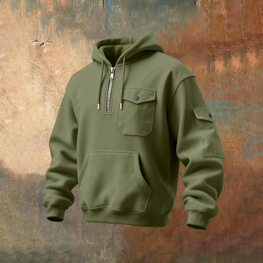 Men's Solid Color Sweatshirt Hoodie Men's Sports Large Size Casual Sweatshirt