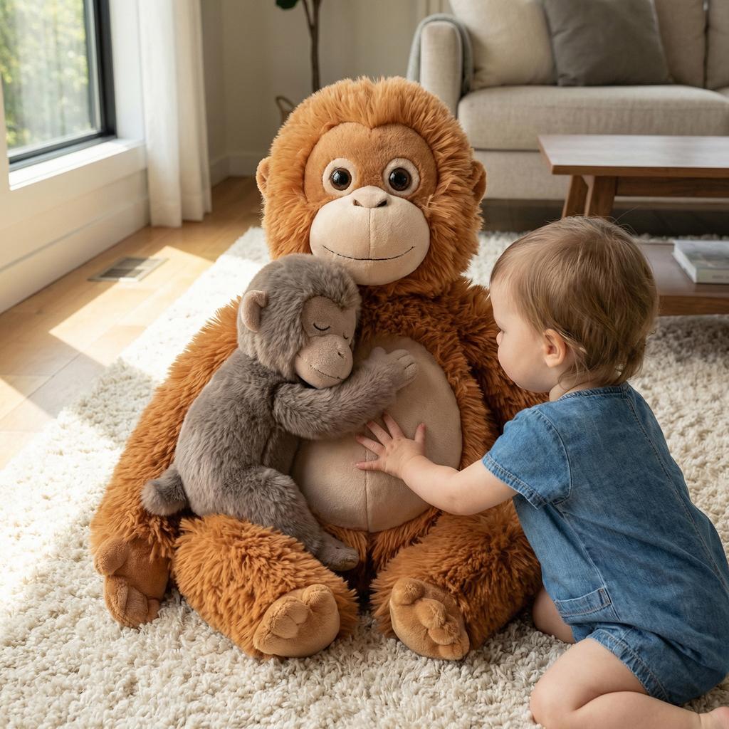 Cute Monkey Stuffed Animal Adorable Kawaii Plushies Hugging Toy Stuffed Doll Birthday Gifts Home Decor for Kids & Adults