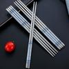 5/10/15/20Pairs Stainless Steel Porcelain Print Chopsticks Non-slip Chinese Chopstick For Cooking Eating Easy To Clean
