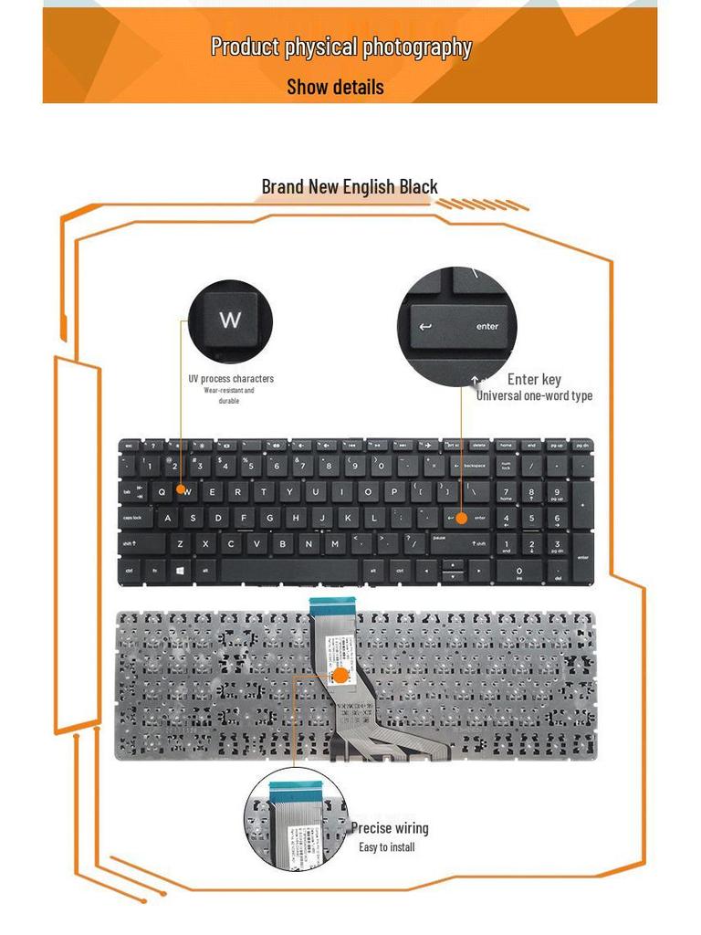 Compatible Keyboard for HP 15-BS TPN-C129/C130/Q192/Q193/Q191/Q222/Q230/Q201