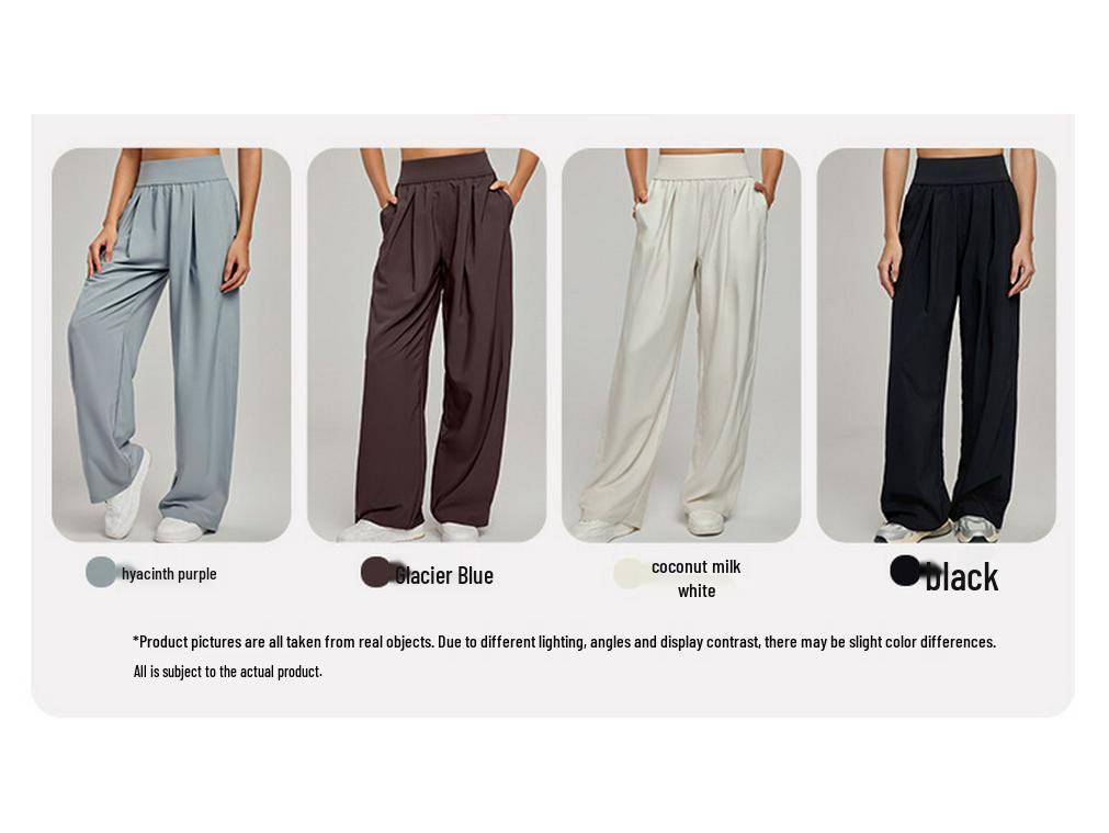 Lockere High-Waist Yoga-Hose mit weitem Bein - Schlankmachend, Atmungsaktiv, Outdoor-Fitnessbekleidung
