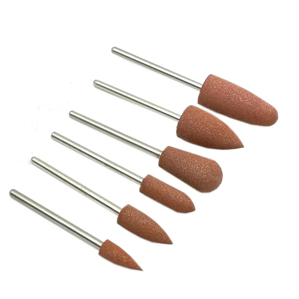6pcs/10pcs Silicone Rubber Dental Polishing Polisher Grinders Nail Drill Bits for Electric Manicure 2.35mm Shank