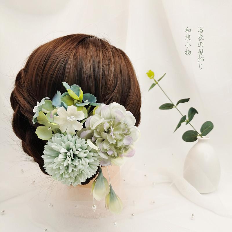 Japanische handgefertigte Haarspange mit Stoffblume, Quaste, Kimono-Haarnadel, Kopfschmuck, Geisha-Haarspange, Haarnadeln für Hochzeiten und Feste