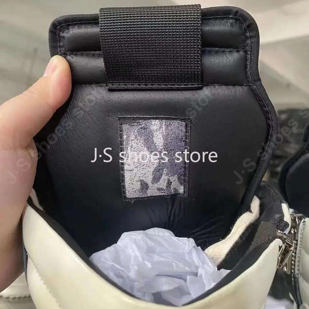 Brand R-o Men Casual Shoe Women Sneaker Black Leather High Top Shoes Lace Up Geobasket Zipper Ankle Boot Sneakers Flat Boots