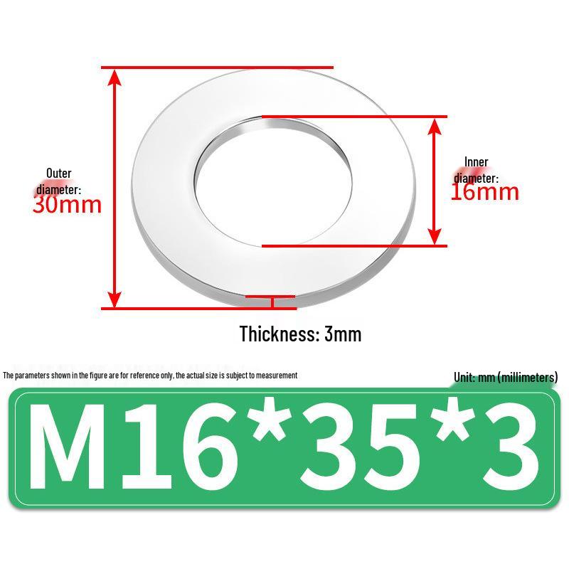 Jin Juntai Thick & Thin Stainless Steel Flat Washer, Round M10-M36