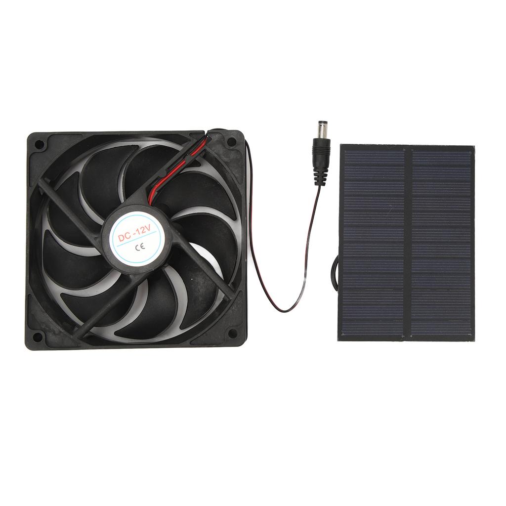 Outdoor Solar Panel Fan Kit Monocrystalline Silicon for Caravans Campers Toilets Pet Houses 12V 3W