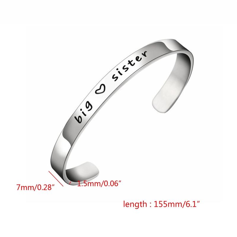 3 Sister Bracelet Big Sister Middle Sister Little Sister Cuff Bangle Gifts for Family Sisters Best Friend Besties 3 Pcs