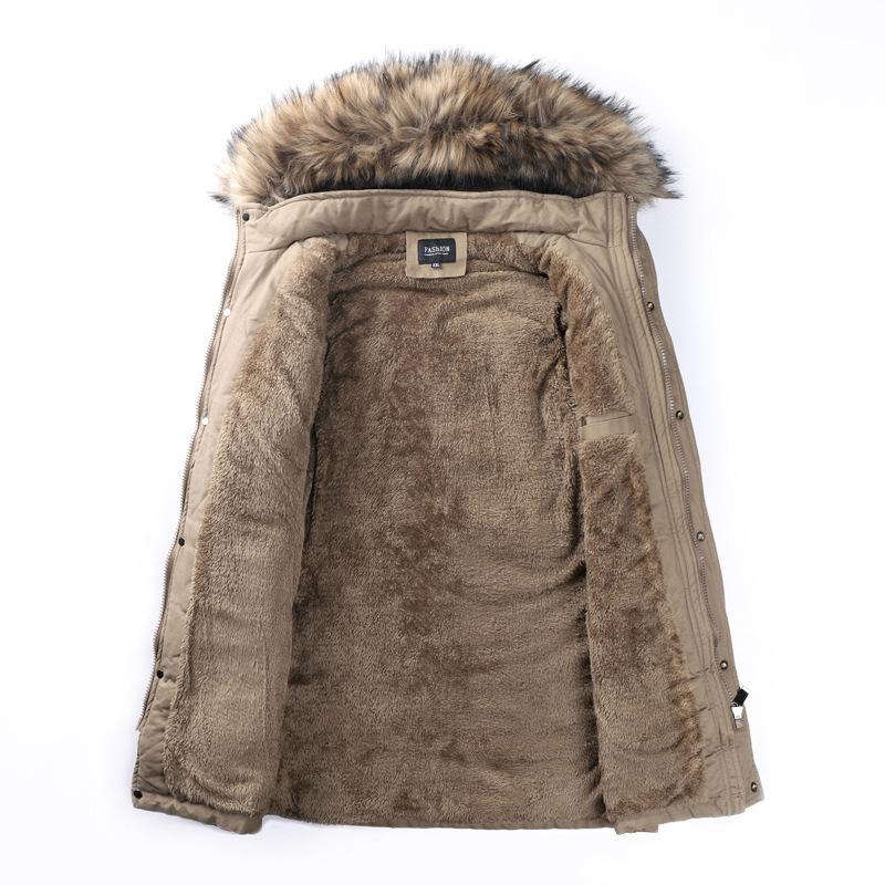 Winter Velvet Thickened Cotton-padded Clothes Men's Loose Coats Warm and Cotton-padded Jackets Middle-aged and Elderly Cotton-padded Clothes