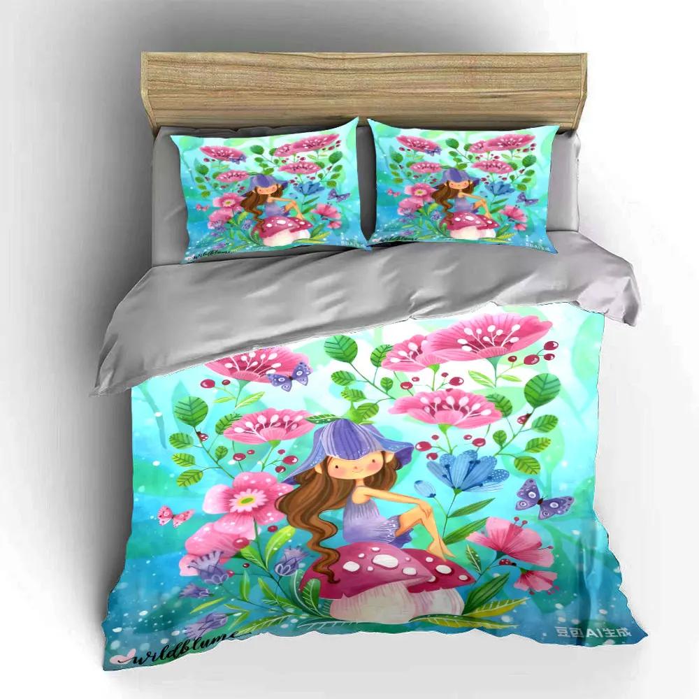 Fairy Garden Decor Set Multiple Sizes Kid's and Adults' Bedroom Exquisite 3PC Bedding Set Gift