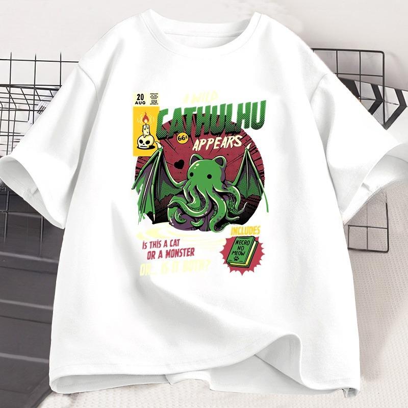 

Cthulhu T-Shirt WOMEN Printed Short Sleeve Tee Graphic T Shirts Unisex Cotton O Neck Harajuku Unisex Designer Clothes Summer Tops 4XL