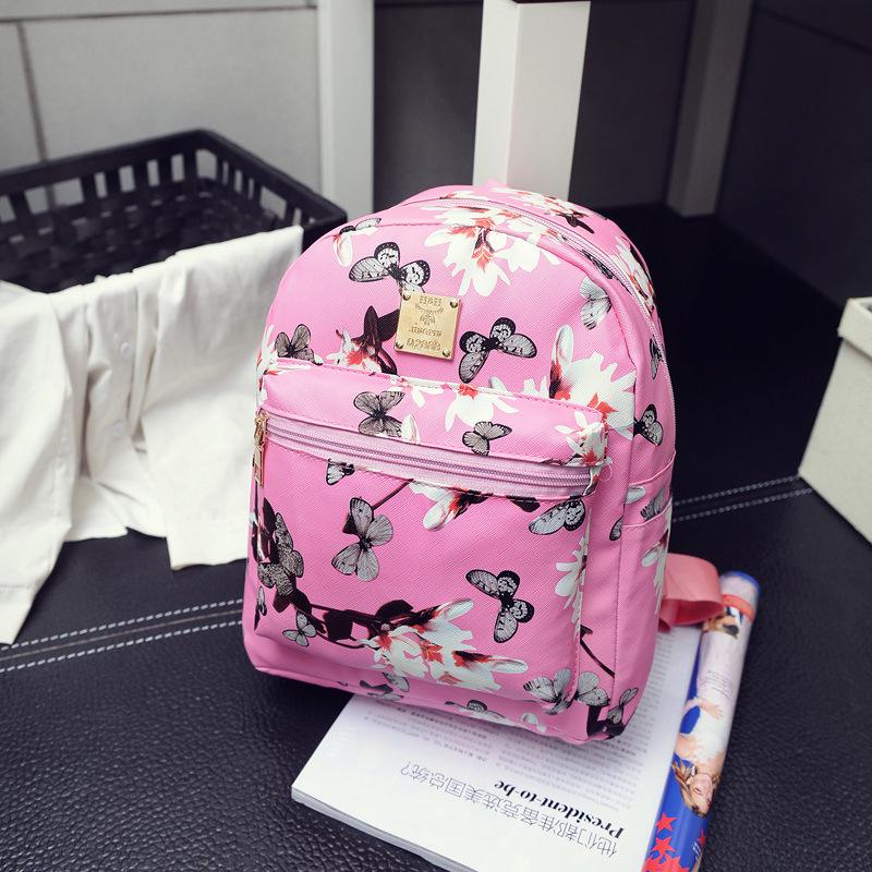 Buy Fashion Butterfly Flower Children Backpack Floral Pattern PU