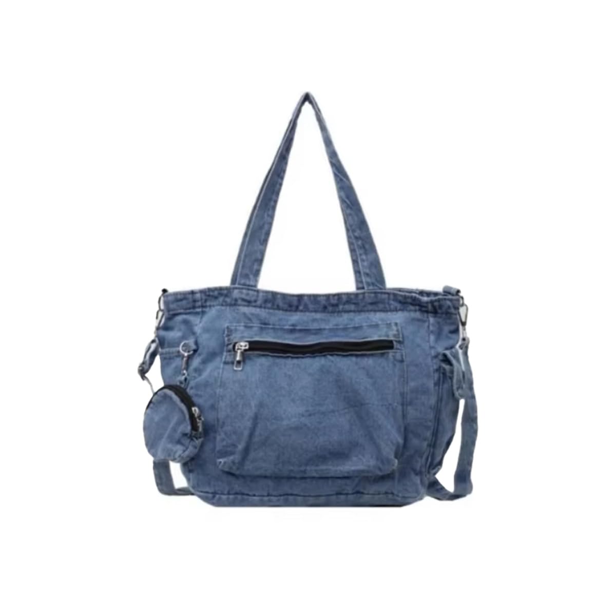 

Сумка через плече Джинсова Сумка з Гаманцем для Монет Велика Місткість Проста Стильна Джинсова Сумка з Кишенею для Поїздок на Роботу чи Навчання [DIVA Rose] Жіноча світло-синій колір