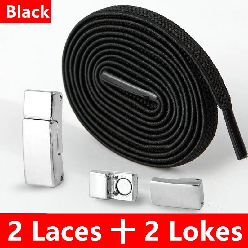 1Pair No Tie Shoe Laces Magnetic Buckle Cordones Elasticos Zapatillas Ties Elastic Laces Sneaker Kids Adult Shoelace For Shoes