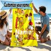 Custom Name Personalized Garfield Print Beach Towel, for Trip Camping Beach Party Home Decor, Birthday Gift for Family & Friends