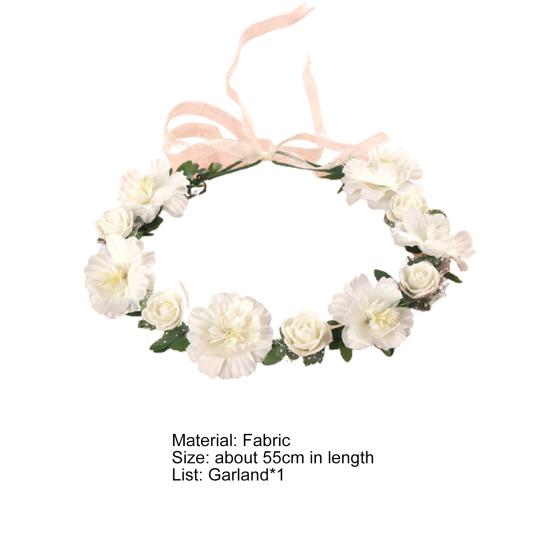 Flower Headband Nice Looking Adjustable Artificial Women Girl Flower Wreath Crown for Wedding