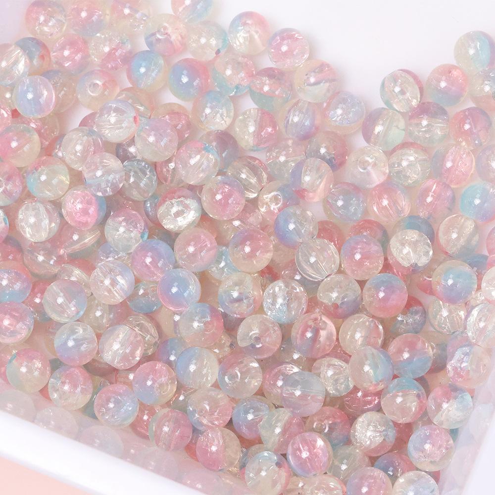 Yori 60 Piecess 10mm Dual Color Glass Loose Beads for Handmade DIY Bracelet Necklace Jewelry Making Supplies Decorative Beads