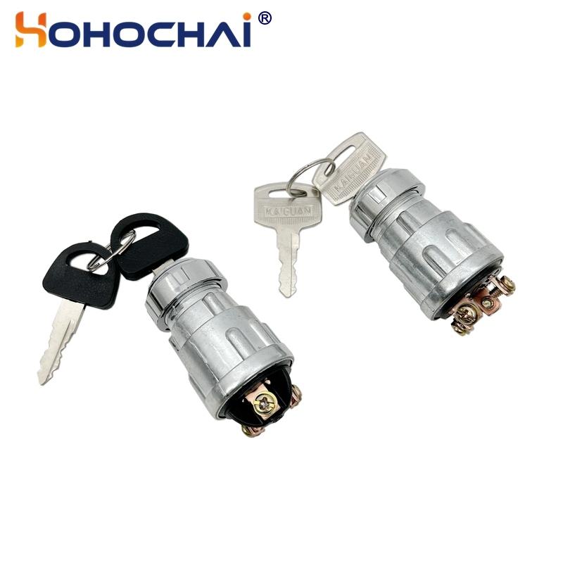 JK423 JK424 Universal Car Boat 12V 3/4 Position Ignition Start Switch Key Lock Suitable for Petrol Engine Farm Machines
