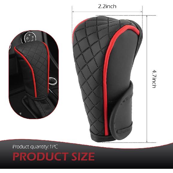 Cubierta de Palanca de Cambios MLY, Cubierta de Palanca de Cambios de Coche de Cuero Resistente a los Arañazos, Cubierta Protectora Antideslizante para Pomo de Palanca de Cambios, Cubierta Universal para Palanca de Cambios