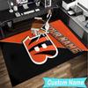 Custom Name Rug Bengals Team Logo Artwork Area Rug Suitable for Indoor And Outdoor,Carpets for Homes, Offices,Living Rooms,Home Decor,Christmas Gift