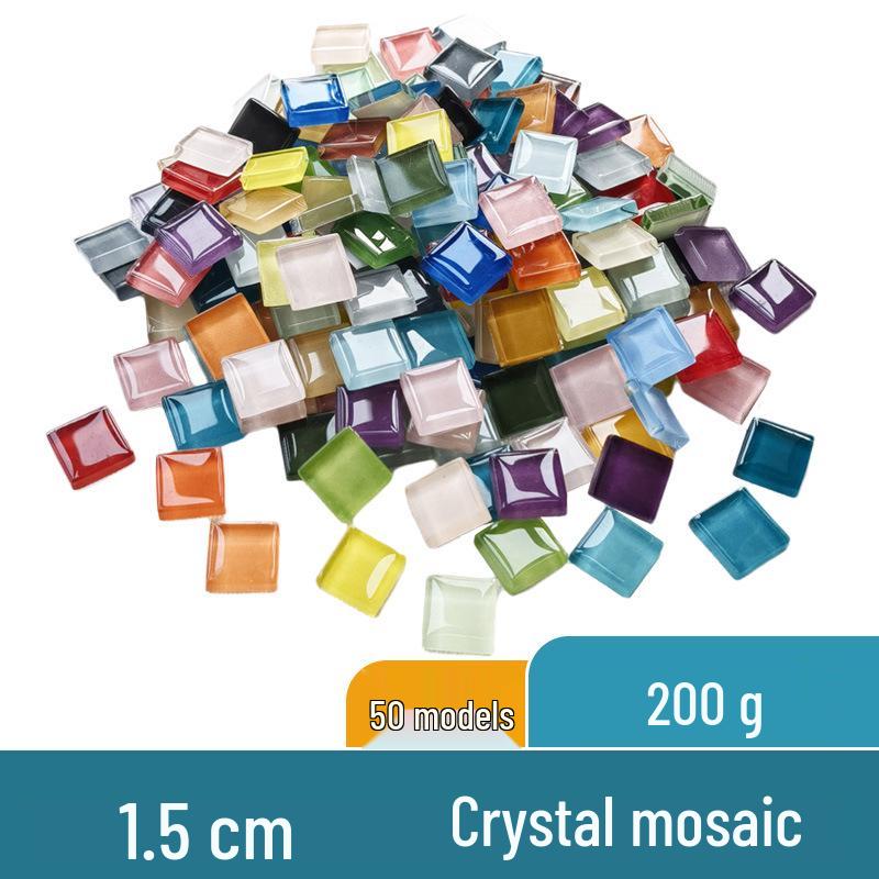 200g 1,5cm Transluzent 15mm Kristallmosaik DIY Handgemacht Buntes Glas Schnittpapier