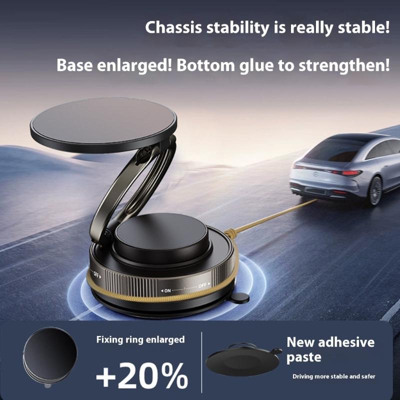 Car Phone Stand Bracket Rack With Powerful Magnets & Vacuum Suctions Capability for Easy Storage Safe Driving Experience