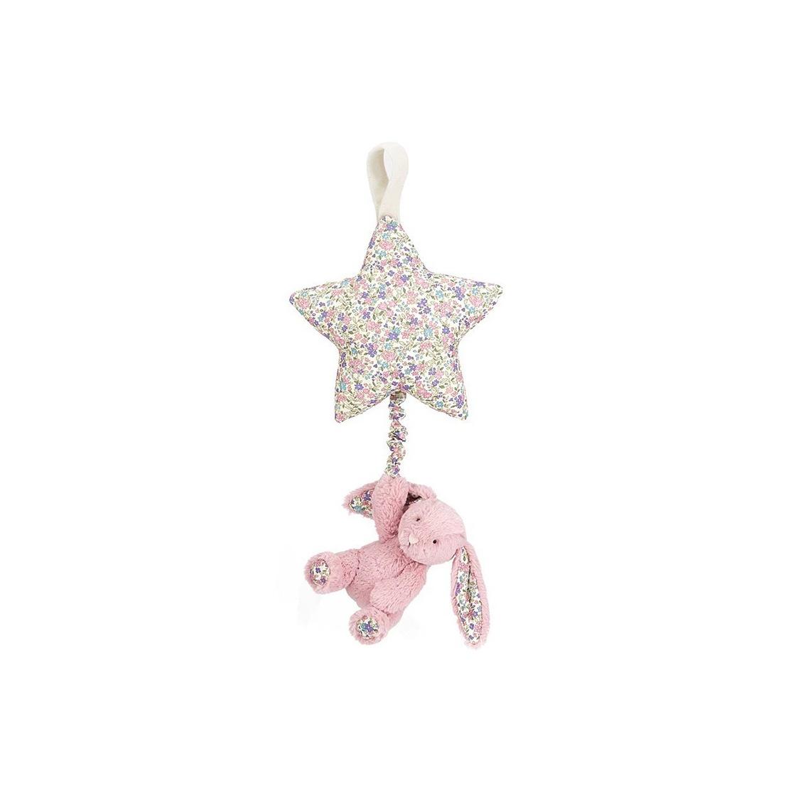 

JELLYCAT Мягкая серия Бонни Кролик Колокольчик Зайчик Музыкальная шкатулка Цветочная тканевая модель Успокаивающий прикроватный колокольчик Мягкая розовая кукла Плюшевая кукла 35 см высота Box Not Included