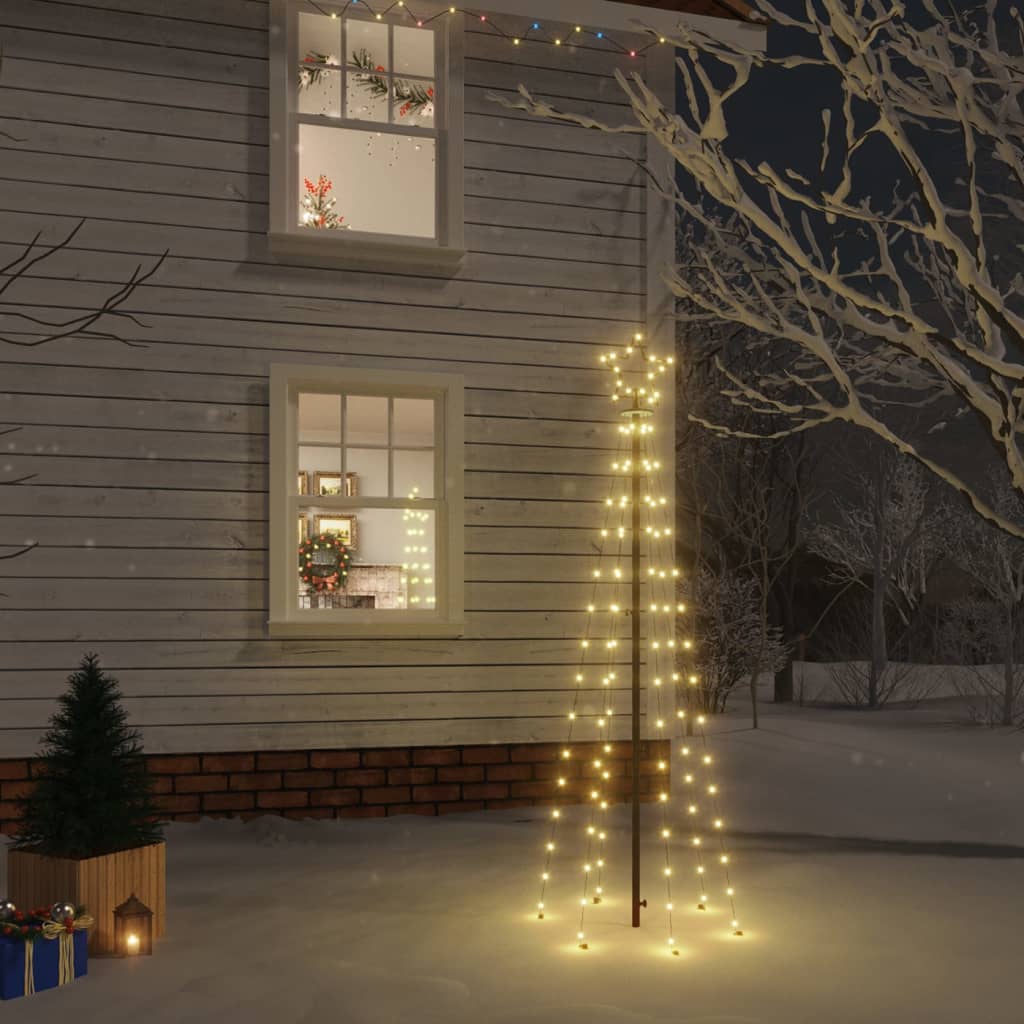 LED Christmas Tree with Ground Spikes Warm White 108 LEDs 180 cm