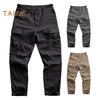 Men Cargo Pants Loose Solid Color Vintage Style High Street Style Wide Leg Straight Leg Multi Pockets Streetwear Outdoor Travel Trousers